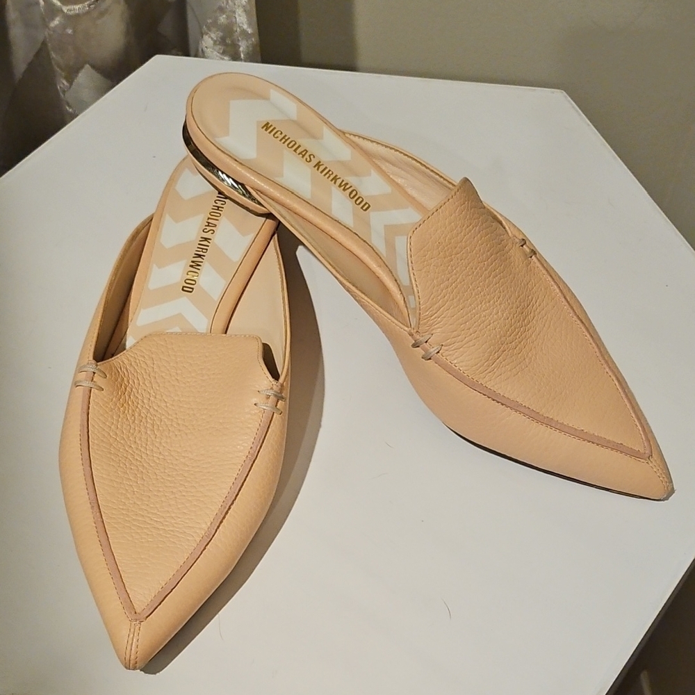 Nicholas Kirkwood Women's Cream Leather Mules